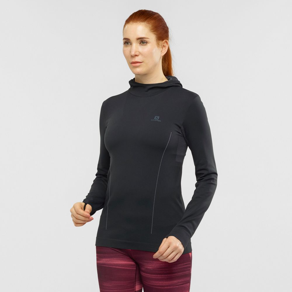 SALOMON ESSENTIAL SEAMLESS Philippines - Women's Midlayers - Black | 789320-NGK